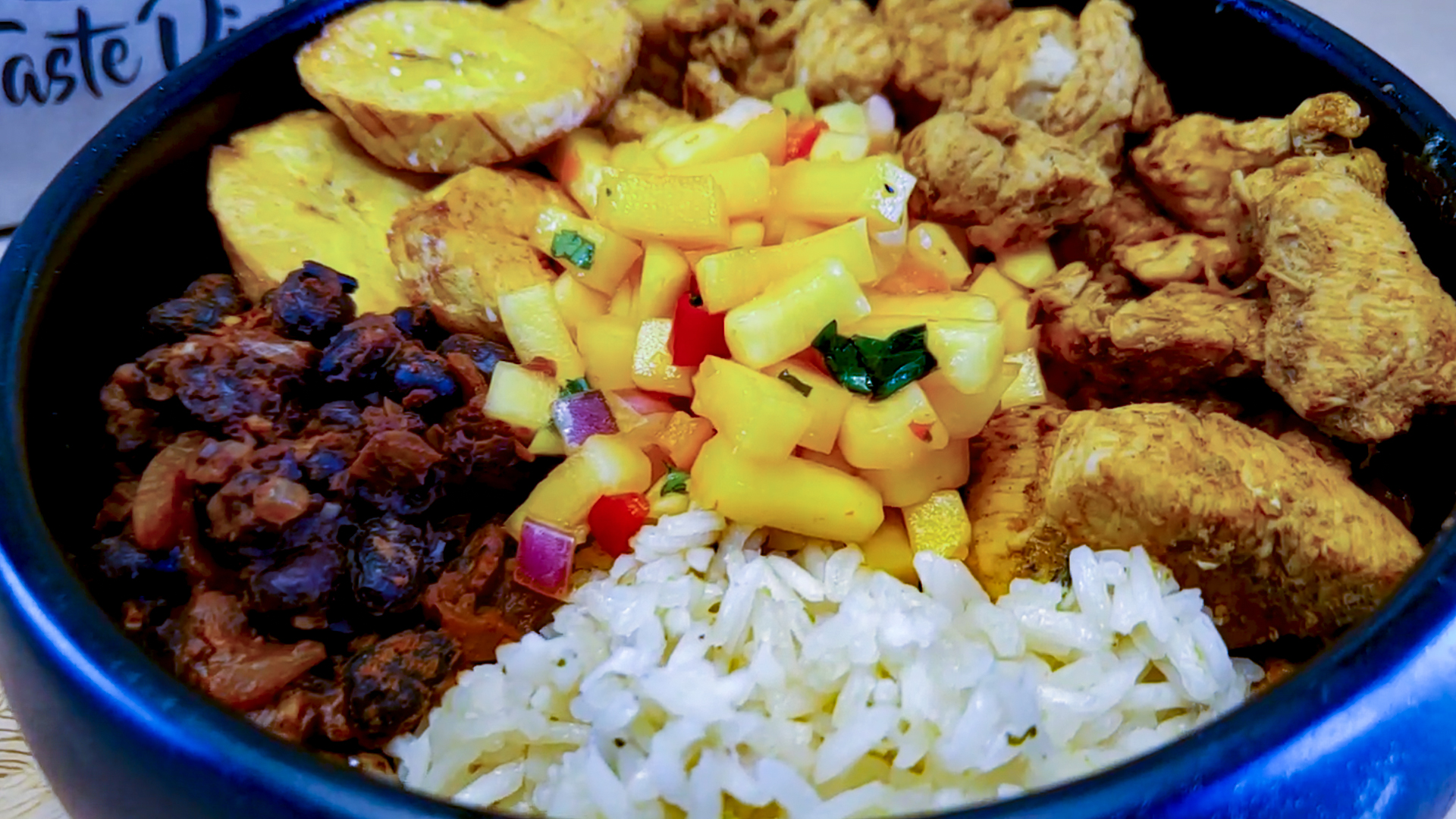 Cuban Chicken Black Beans And Rice Bowl Tastedis